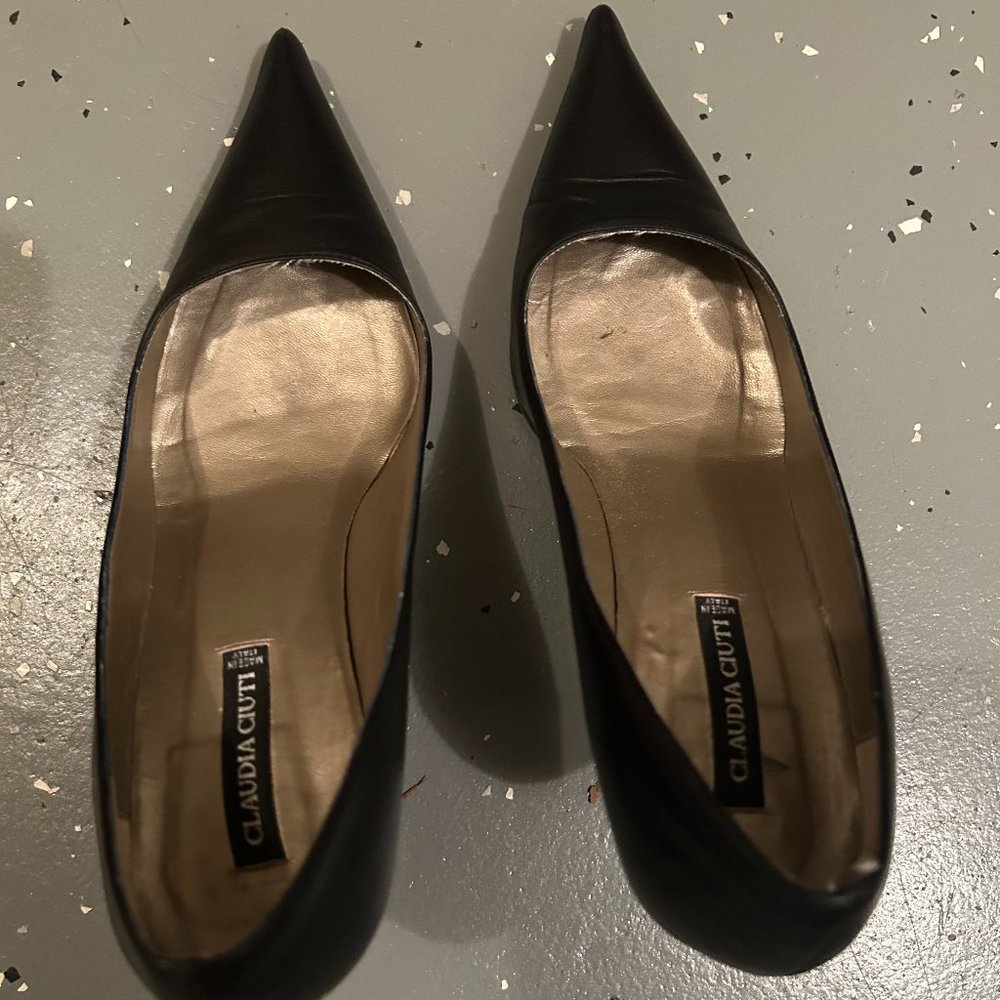 Claudia Ciuti Black Italian Leather Pump